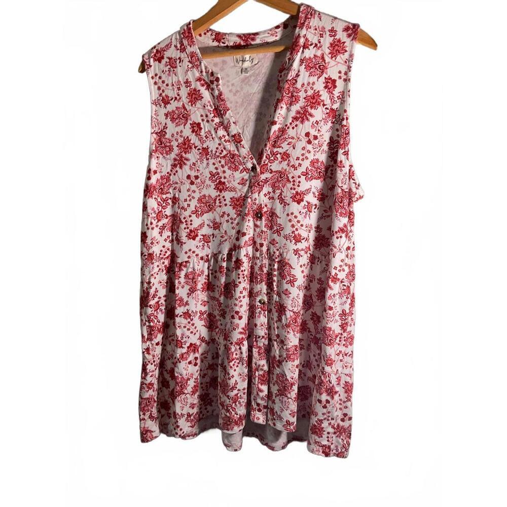 Wonderly Women's Sleeveless Floral Tunic Size 1X